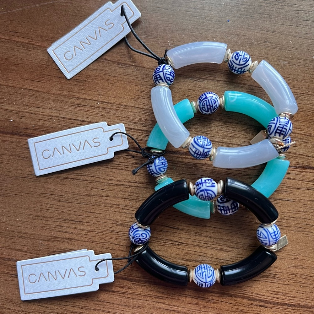 NWT CANVAS bracelets - sold as set of 3